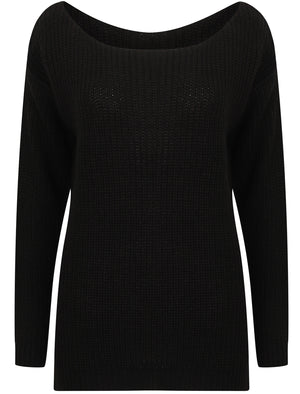 Amelia Off The Shoulder Knitted Jumper in Black - Tokyo Laundry