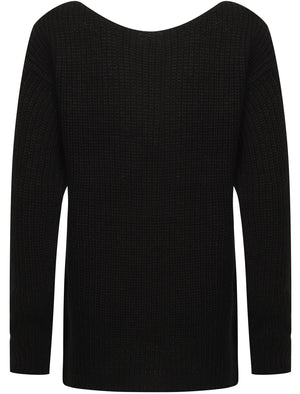 Amelia Off The Shoulder Knitted Jumper in Black - Tokyo Laundry