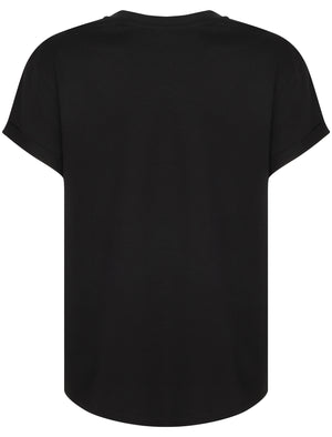 Womens Oversized Cotton Crew Neck T-Shirt In Black - Tokyo Laundry