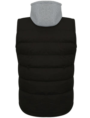Annerley2 Fleece Lined Quilted Gilet with Detachable Hood in Black - Tokyo Laundry