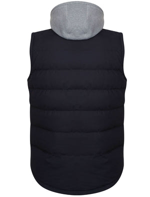 Annerley2 Fleece Lined Quilted Gilet with Detachable Hood in True Navy - Tokyo Laundry