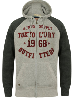 Arapaho Forest Zip Through Hoodie in Hunter Green Marl - Tokyo Laundry