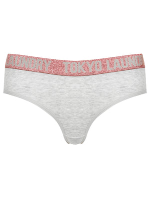 Aria Sports Bra And Briefs Set In Light Grey Marl - Tokyo Laundry