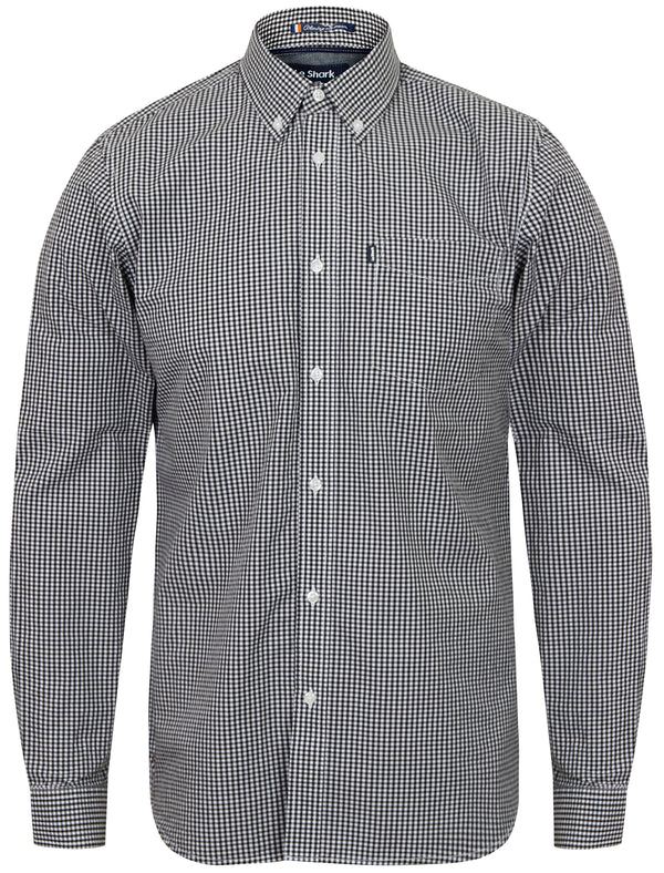 Ashbridge Gingham Long Sleeve Shirt in Black - Le Shark