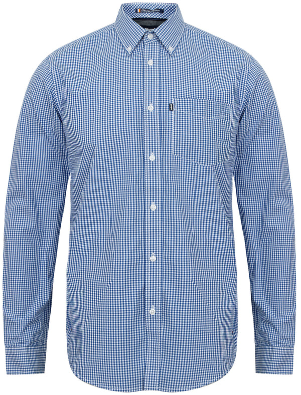 Ashbridge Gingham Long Sleeve Shirt in Ocean - Le Shark