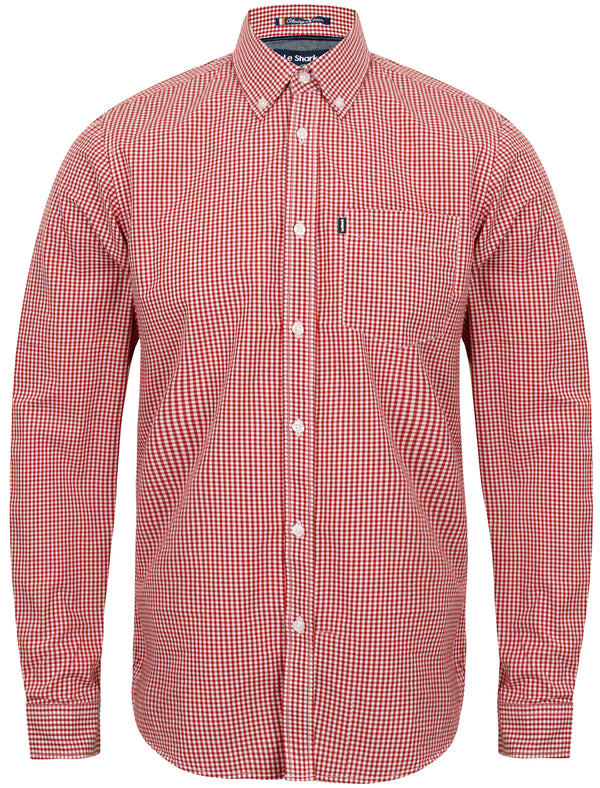 Ashbridge Gingham Long Sleeve Shirt in Rio Red - Le Shark