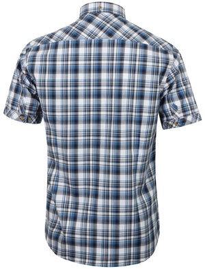Ashmore Checked Short Sleeve Shirt in Federal Blue - Tokyo Laundry