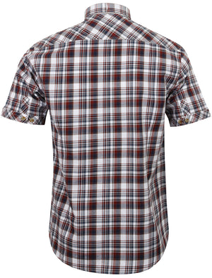 Ashmore Checked Short Sleeve Shirt in Red Mahogany - Tokyo Laundry