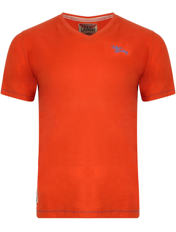 Ashton Cotton V Neck T-Shirt in Paprika - Tokyo Laundry