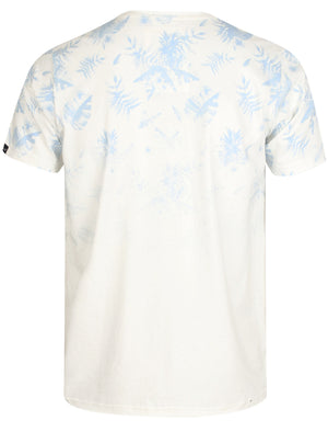 Ashville Leaf Print Crew Neck Cotton T-Shirt In Angel Falls - Tokyo Laundry