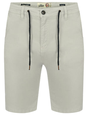 Astral Drawstring Cotton Shorts in Ivory Grey - Tokyo Laundry