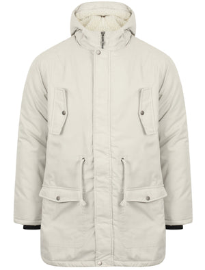 Astrid Borg Lined Hooded Parka Coat In Stone - Tokyo Laundry