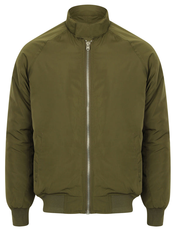 Athalstone Zip Up Padded Bomber Jacket in Amazon Khaki - Tokyo Laundry