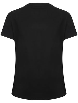Womens Motif Cotton Crew Neck T-Shirt In Jet Black - Tokyo Laundry