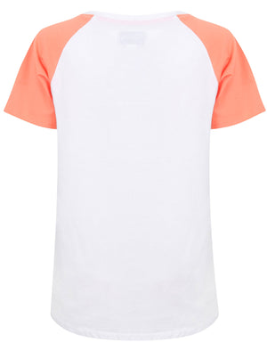 Ava Contrast Raglan Sleeve Cotton T-Shirt In Desert Flower - Tokyo Laundry