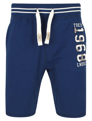 Axial Loop Back Fleece Jogger Shorts In Sapphire - Tokyo Laundry