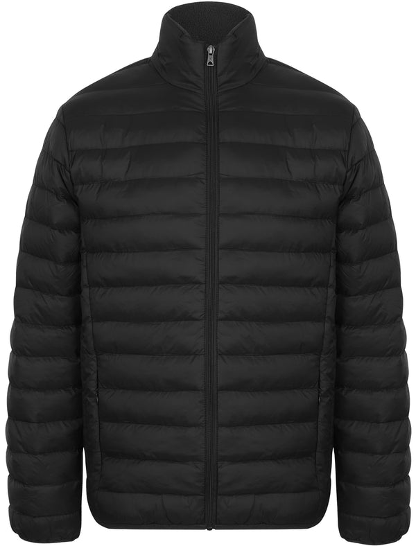 Bakman Funnel Neck Quilted Puffer Jacket in Black - Tokyo Laundry