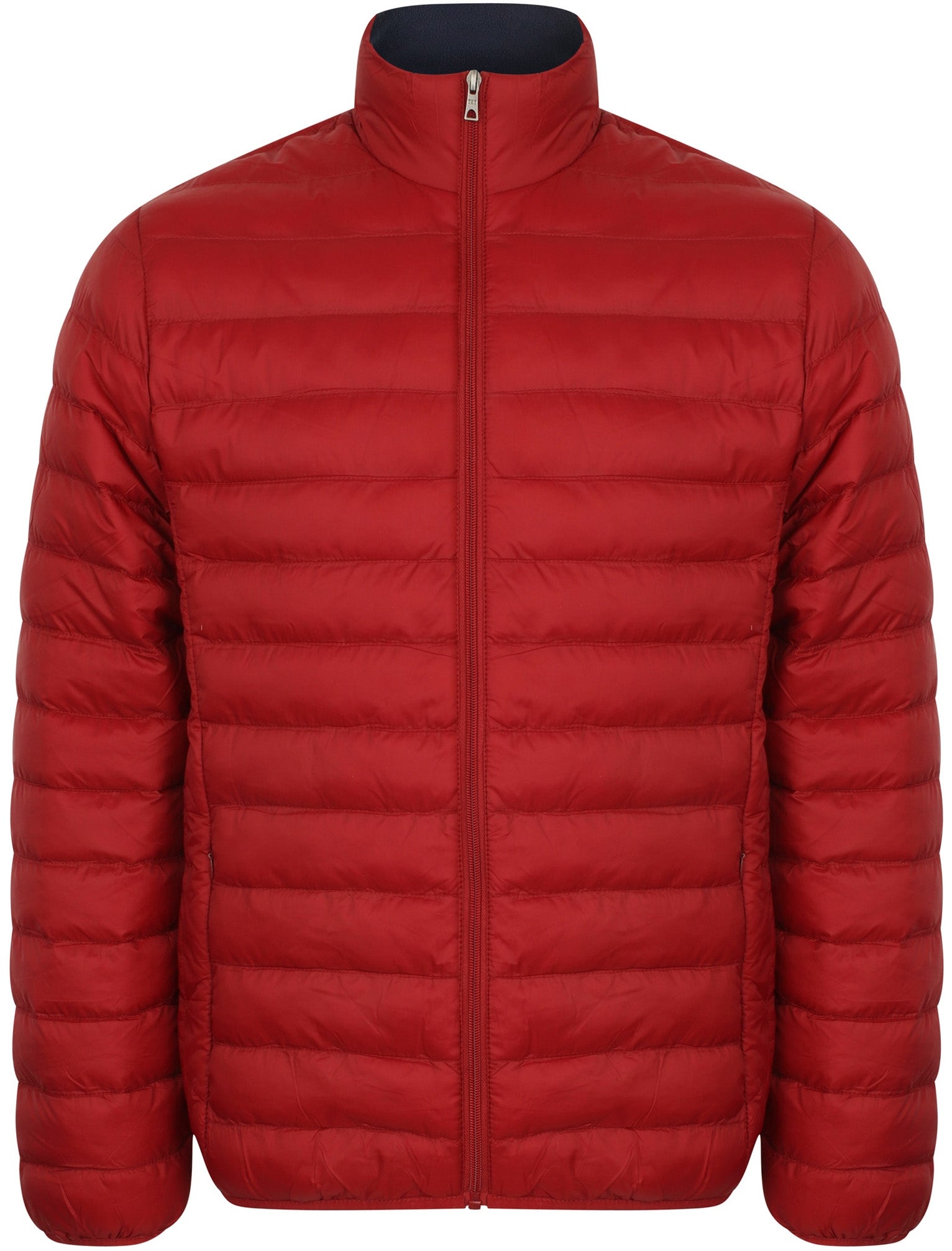 Bakman Funnel Neck Quilted Puffer Jacket in Deep Red Tokyo Laundry
