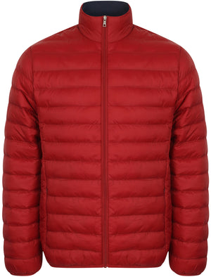 Bakman Funnel Neck Quilted Puffer Jacket in Deep Red - Tokyo Laundry