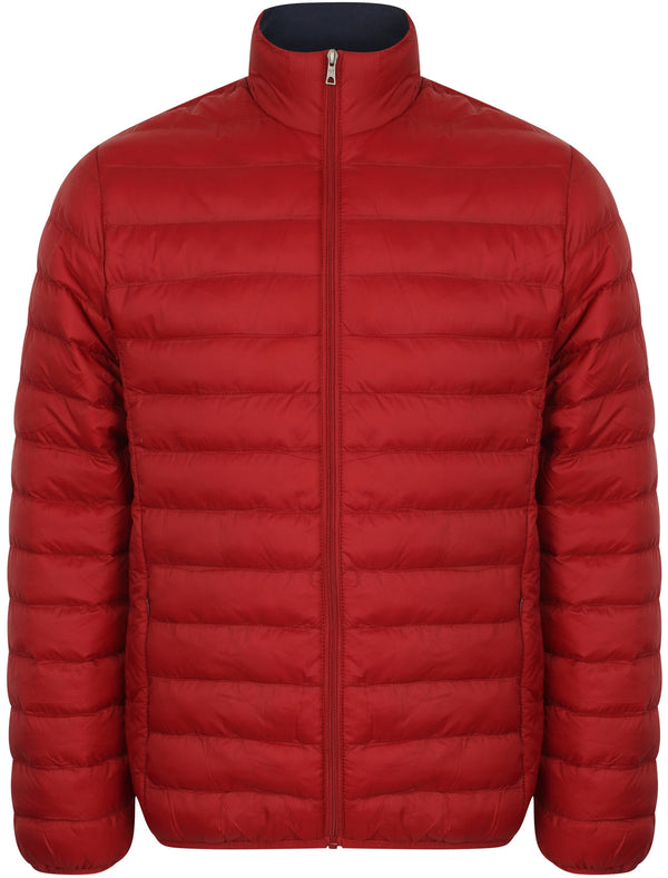 Bakman Funnel Neck Quilted Puffer Jacket in Deep Red - Tokyo Laundry