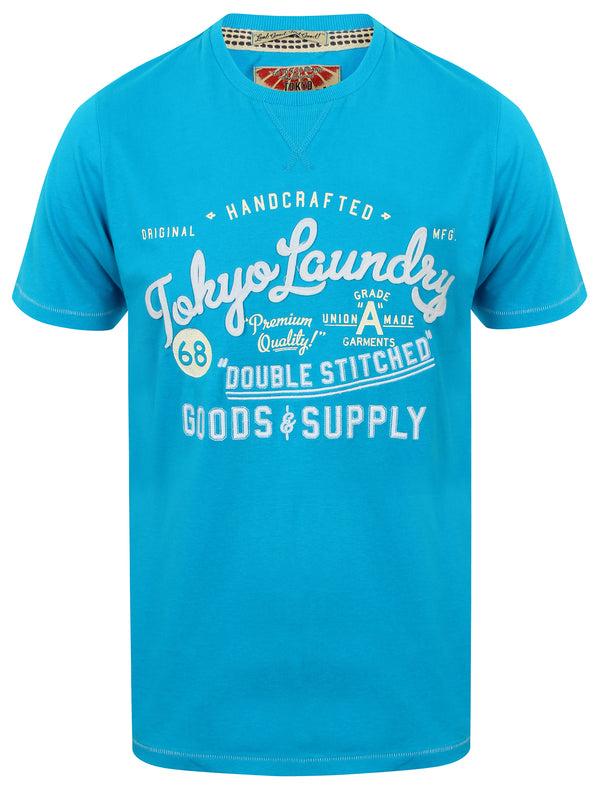 Bailey Springs Motif Cotton T-Shirt in Turquoise - Tokyo Laundry