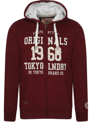 Baracoa Point Zip Through Hoodie in Oxblood - Tokyo Laundry