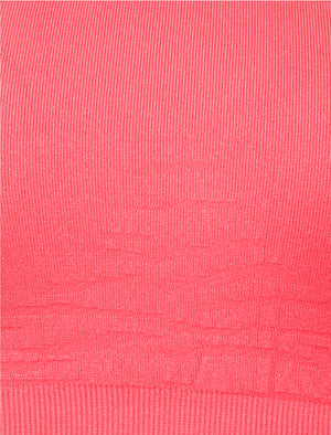 Baretta Zebra Stripe Panel Sports Bra Top in Rouge Red - Tokyo Laundry Active