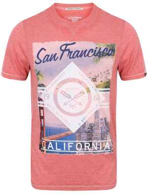 Baywood Motif Burnout T-Shirt In Faded Rose - Tokyo Laundry