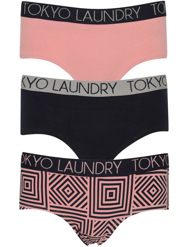 Bellflower (3 Pack) Assorted Hipster Briefs In Blush / Midnight Blue / Blush - Tokyo Laundry