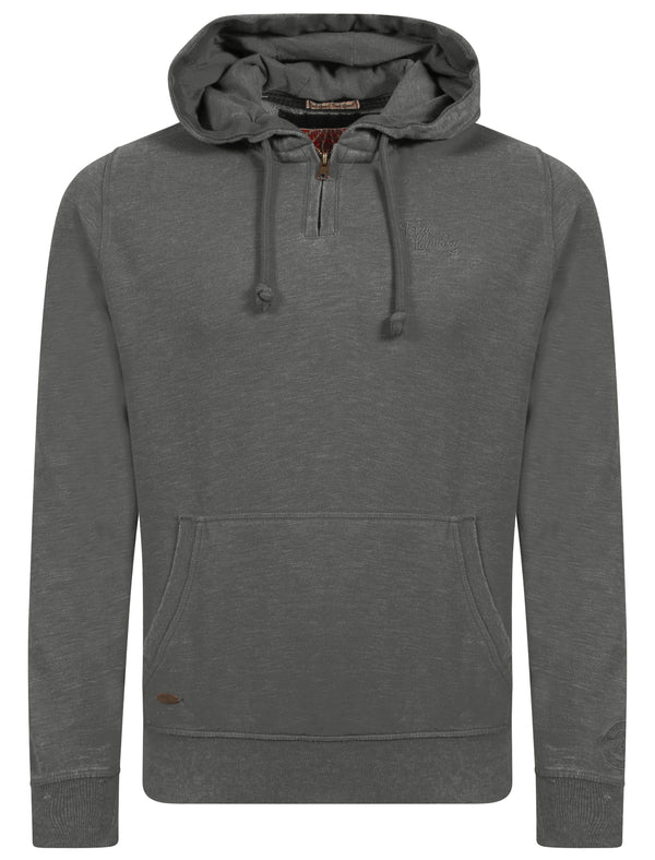 Belvieu Cove Zip Detail Pullover Hoodie in Timberwolf Grey - Tokyo Laundry