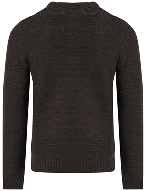 Men's textured wool blend charcoal jumper