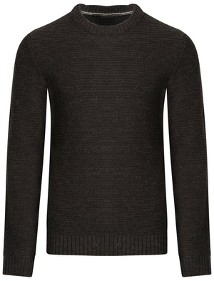 Men's textured wool blend charcoal jumper