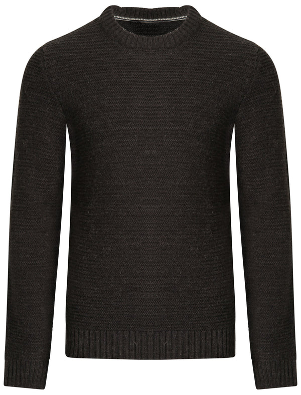 Men's textured wool blend charcoal jumper