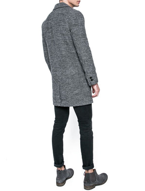 Bermondsey Tailored Wool Blend Overcoat in Grey / White - Tokyo Laundry