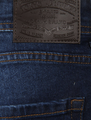 Blythe Straight Fit Denim Jeans in Dark Indigo Stone Wash - Tokyo Laundry