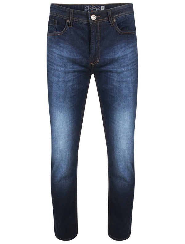 Blythe Straight Fit Denim Jeans in Dark Indigo Stone Wash - Tokyo Laundry