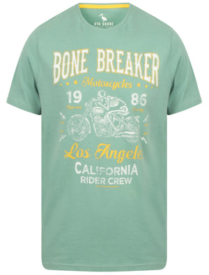 Bone Breaker Motif Cotton T-Shirt In Feldspar Green - South Shore