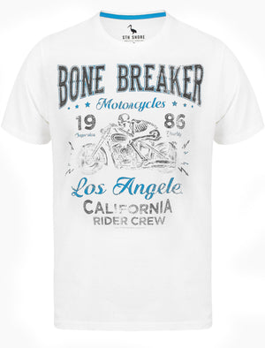 Bone Breaker Motif Cotton T-Shirt In Ivory - South Shore