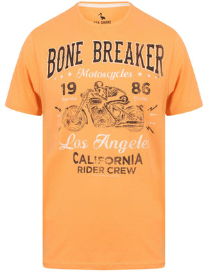 Bone Breaker Motif Cotton T-Shirt In Pumpkin Peach - South Shore