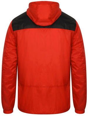 Bourdon Packaway Windbreaker Jacket In Firebrick Red - Tokyo Laundry