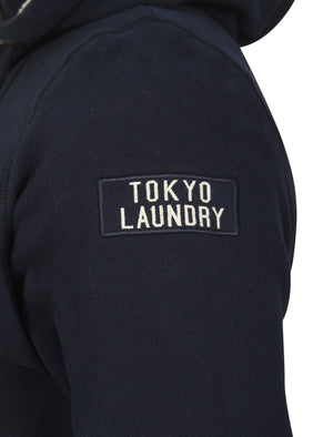 Bow Mock Gilet Insert Borg Lined Hoodie In Dark Navy - Tokyo Laundry