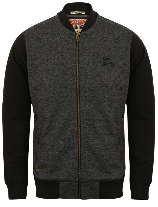 Bowen Jersey Bomber Jacket in Black & Moon Mist Grindle - Tokyo Laundry