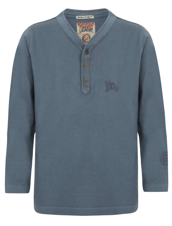 Boys K-Winter Pines Henley Top in Vintage Indigo - Tokyo Laundry Kids
