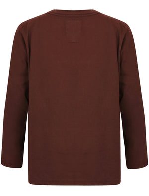 Boys K-Winter Pines Henley Top in Wine Tasting - Tokyo Laundry Kids