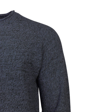 Brando Knitted Jumper in Charcoal / Dark Denim - Tokyo Laundry