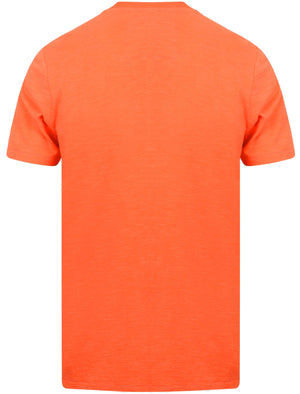 Breakstone 2 Motif Print Cotton Slub T-Shirt In Emberglow Orange - Tokyo Laundry