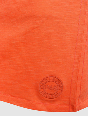 Breakstone 2 Motif Print Cotton Slub T-Shirt In Emberglow Orange - Tokyo Laundry