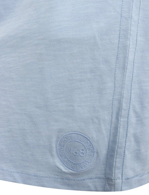 Breakstone 2 Motif Print Cotton Slub T-Shirt In Kentucky Blue - Tokyo Laundry