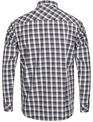 Bridlington Checked Cotton Long Sleeve Shirt In Dark Denim - Tokyo Laundry