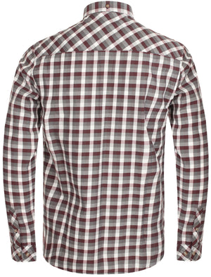Bridlington Checked Cotton Long Sleeve Shirt In Red Mahogany - Tokyo Laundry